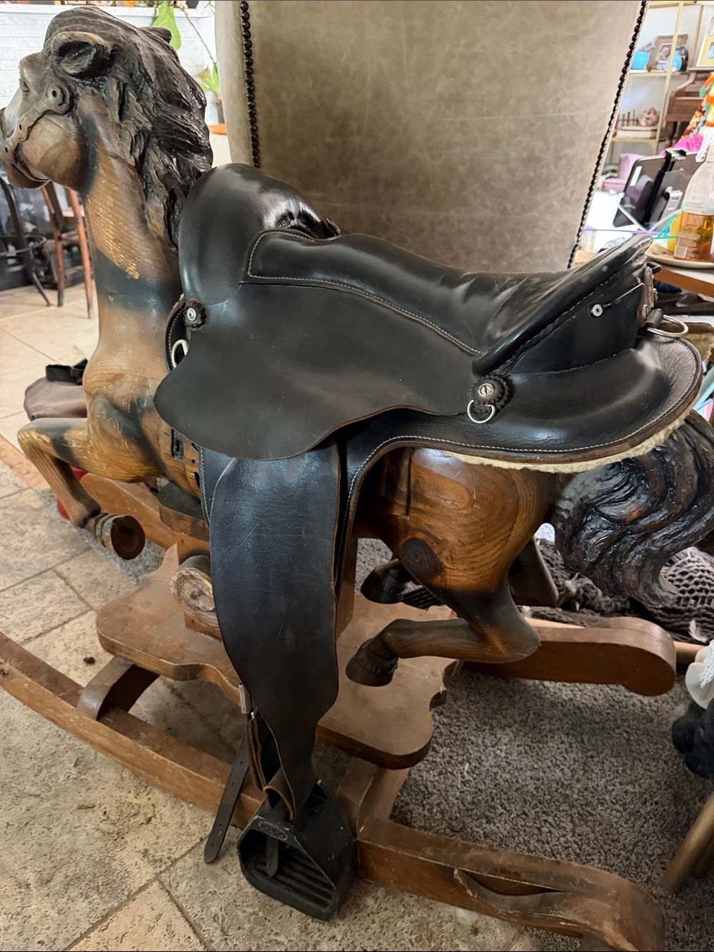 15” Frost Center Rigging Black Leather Endurance Saddle